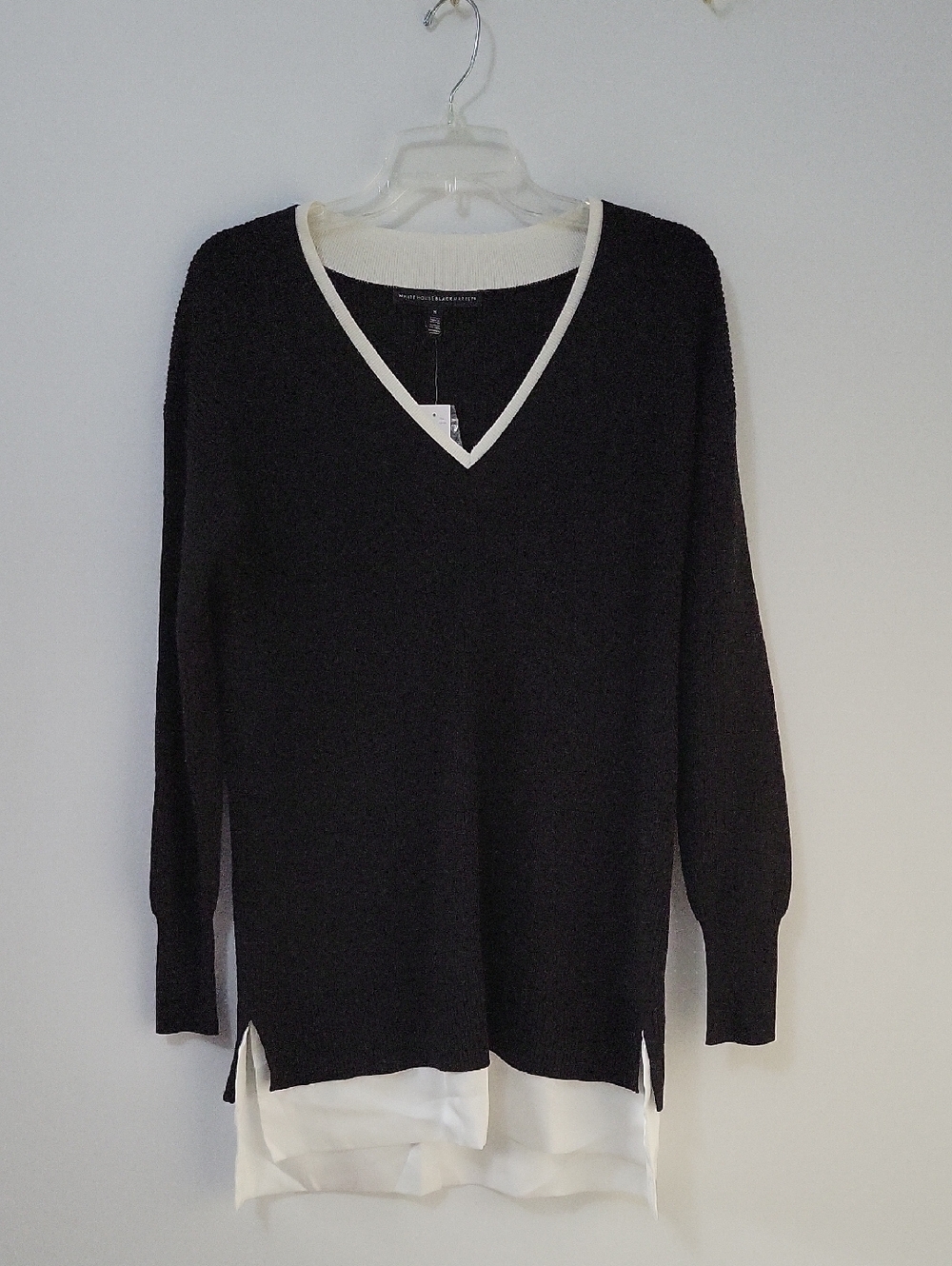 White House Black Market Mixed Media Tunic, Size Small